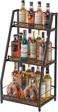 3-Tier Trapezoid Liquor Stand for Home Bar, Stepped Wine Rack Freestanding by Hayexiha
