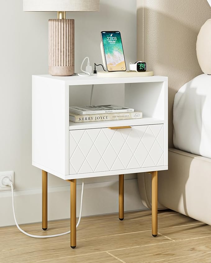 Nightstand, Morden Bedside Table by AEPOALUA
