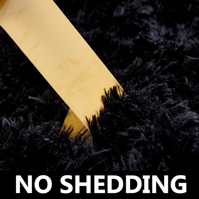 FJZFING Black Round Rug Ultra-Soft Plush Modern 6x6 Circle Area Rug - Image 5