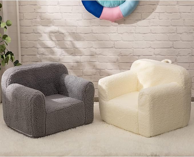 ALIMORDEN Kids Ultra-Soft Snuggle Foam Filled Chair, Toddler Cuddly Sherpa - Image 6