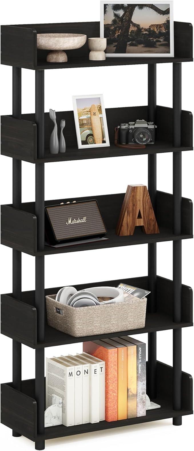 Furinno Turn-N-Tube 5-Tier Multipurposes Display Rack, Open Shelf Rack/Storage by Furinno-FitsYourSpaceFitsYourBudget