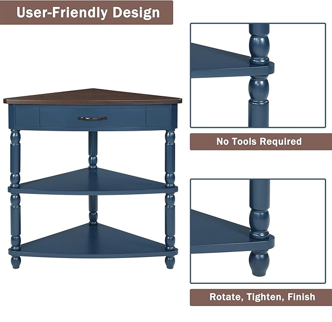 GDFStudio Trmxmbi 3 Tier Corner Console Table - Image 7