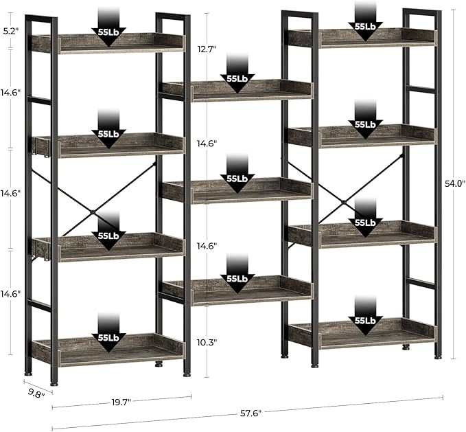 Rolanstar Bookshelf 4 Tiers - Image 3