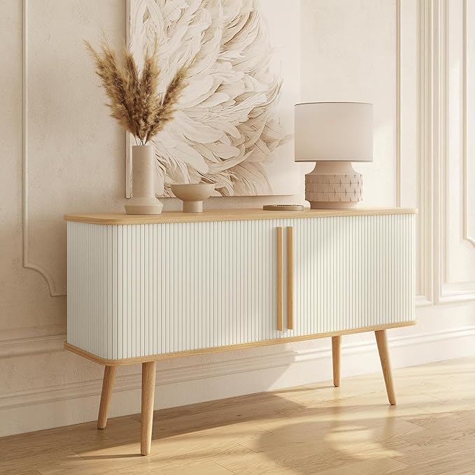 WERMO 53'' White Cabinet with Doors and Shelves by WERMO