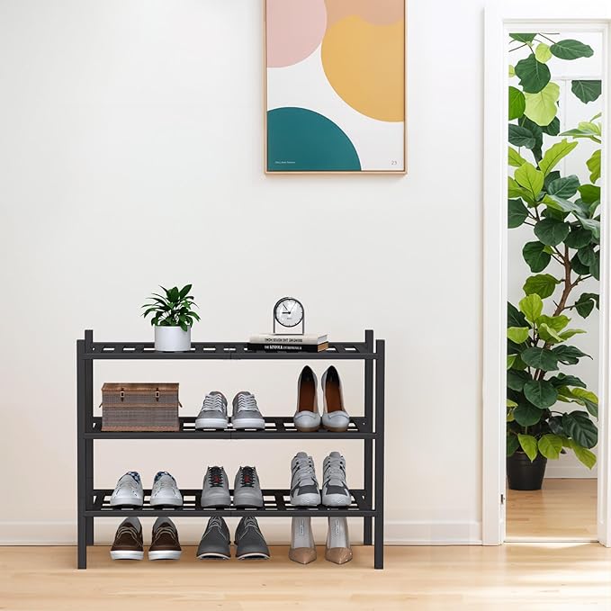 Haddockway Large 3 Tier Bamboo Shoe Rack Storage Organizer, Small Space - Image 2