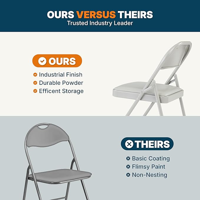 OEF Furnishings OEF950 Series Vinyl Padded Steel Folding Chairs - Image 8