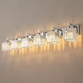 Modern Bathroom Vanity Light 6-Lights Chrome Crystal Wall Lamp Bathroom Modern by FDPBY