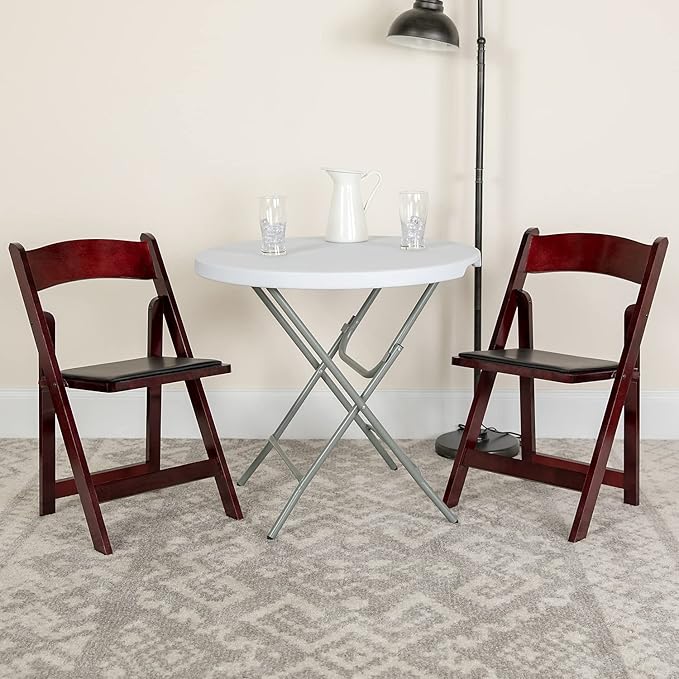 Flash Furniture 2 Pack HERCULES Series Mahogany Wood Folding Chair - Image 2