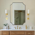 ANDY STAR Brushed Bronze Bathroom Mirror, 24x36 Inch Scalloped Mirror by ANDYSTAR