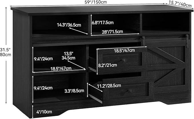 YITAHOME 59" Large Buffet Sideboard Cabinet, Farmhouse Kitchen Cabinet - Image 2