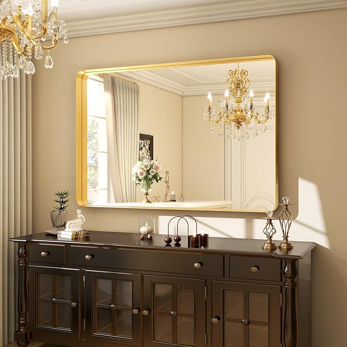 30 x 40 Inch Gold Bathroom Mirror - Image 3