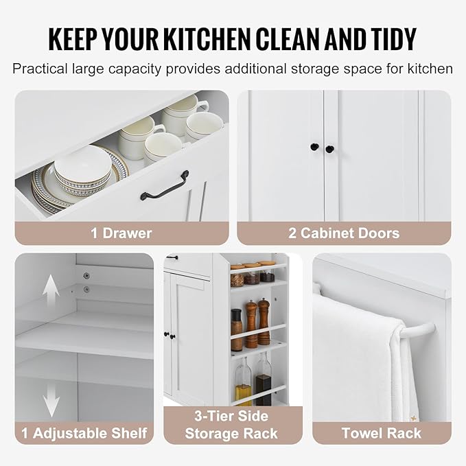VEVOR Kitchen Island Cart, Rolling Table - Image 3
