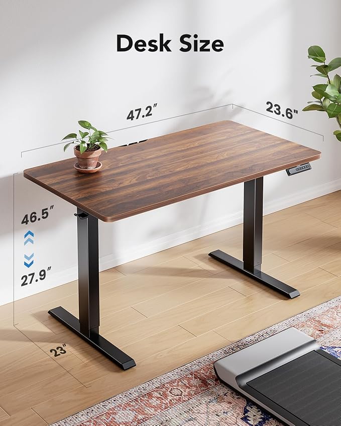 HUANUO 48" x 24" Electric Standing Desk Adjustable Height, 4 Memory Height - Image 3