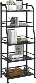5 Tier Metal Shelf Storage Shelves Living Room Bookshelf Bathroom Corner by FKUO