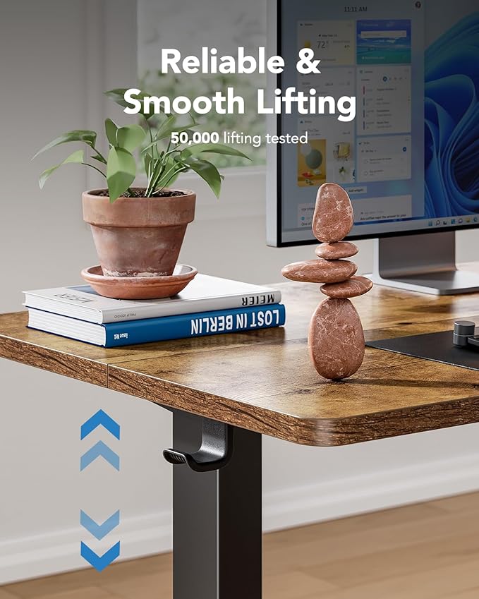 HUANUO 55" x 24" Electric Standing Desk Adjustable Height, 4 Memory Height - Image 5