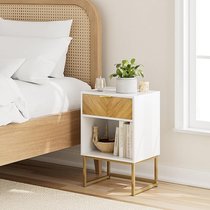 Masupu Extra Large Nightstand, Boho Night Stand Modern Farmhouse Wood Bedside - Image 5