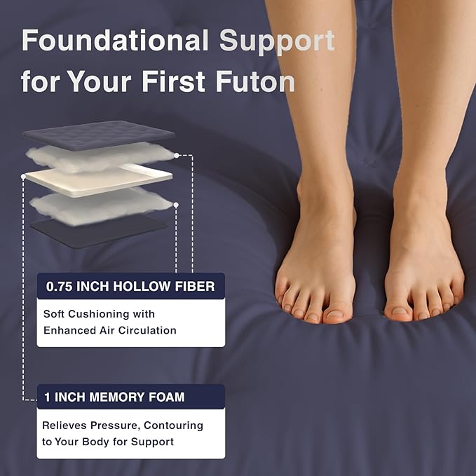 Syrinx Japanese Floor Futon Mattress, Foldable Tatami Sleeping Pad - Image 2