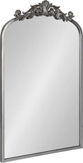 Kate and Laurel Arendahl Traditional Ornate Wall Mirror, 19 x 31, Antique Silver by KateandLaurel