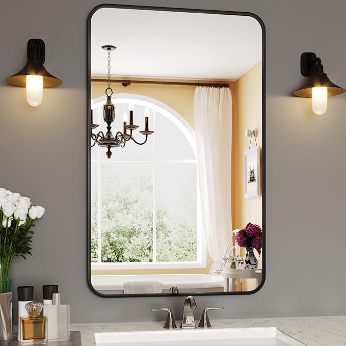 Rectangle Mirrors, 30x48 Black Bathroom Mirror, Espejo para baño, Bathroom by protylctaster