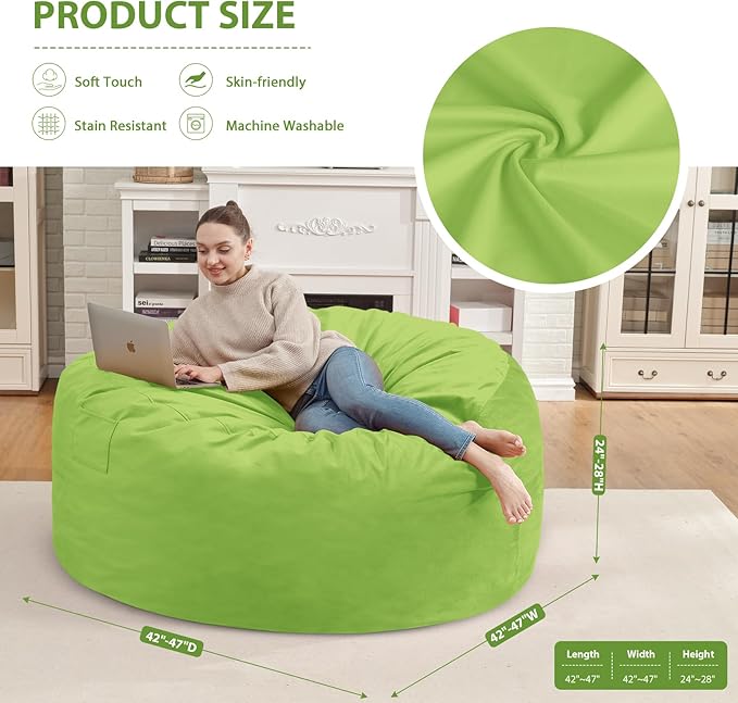 4FT Bean Bag Chair, Large Bean Bag Chairs - Image 3