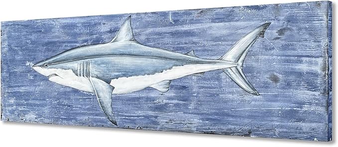 Yihui Arts Shark Canvas Wall Art by YihuiArts