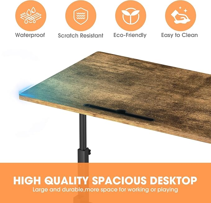 Klvied Small Standing Desk Adjustable Height, Mobile Table - Image 5