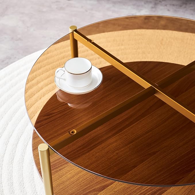 Round Coffee Table, Mid-Century Modern Design, D30 x H17, - Image 5