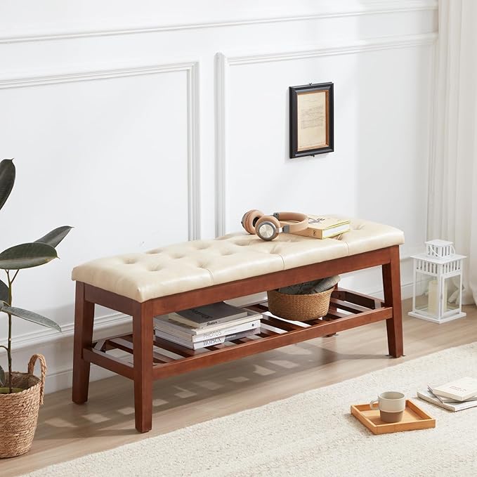 Upholstered Shoe Bench Entryway Bench - Image 6