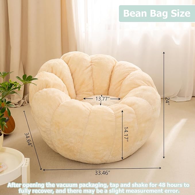 Pumpkin Bean Bag Sofa Chair, Bean Bag Chair - Image 2