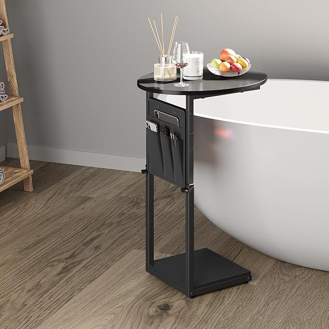 Vagusicc C Shaped End Table, Adjustable Height Small Side Table - Image 8