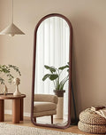 Delma Arched Full Length Mirror, Free Standing Floor Plush Flannel Frame Mirror by Delma