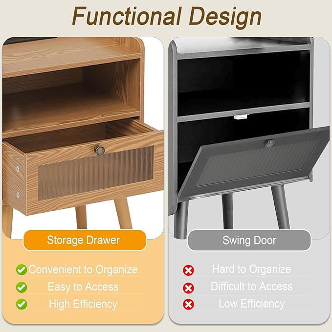 AWASEN Mid Century Nightstand - Image 6