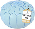 Marrakesh Gallery Genuine Leather Round Pouf Unstuffed by MarrakeshGallery