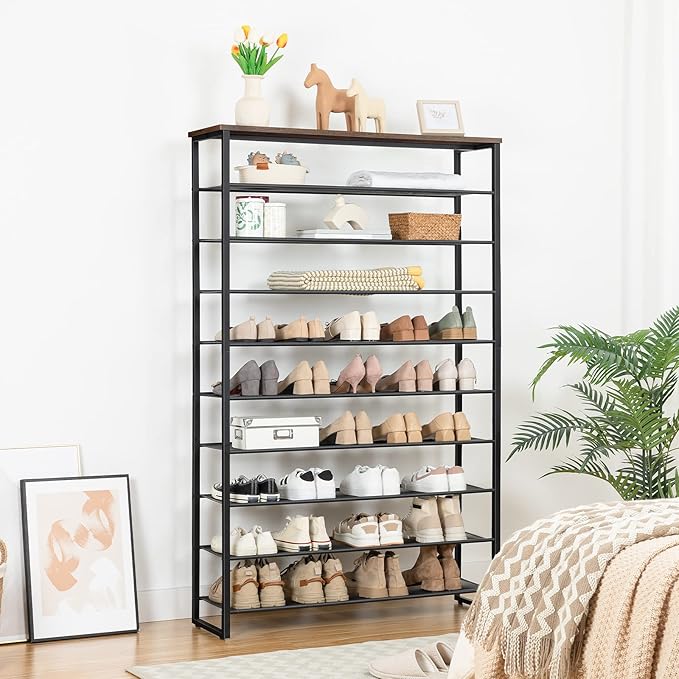 HOOBRO 10-Tier Shoe Rack, 39.4" L Shoe Storage Organizer, Large Capacity Shoe - Image 5