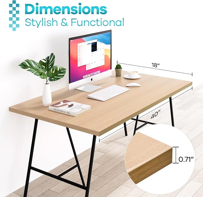 Kaboon Universal Tabletop 40"x18", Solid One-Piece Melamine Table Top, Double - Image 3