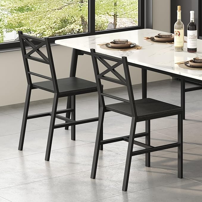 Dining Chair Set of 2, Rustic Wooden Kitchen Chairs - Image 8