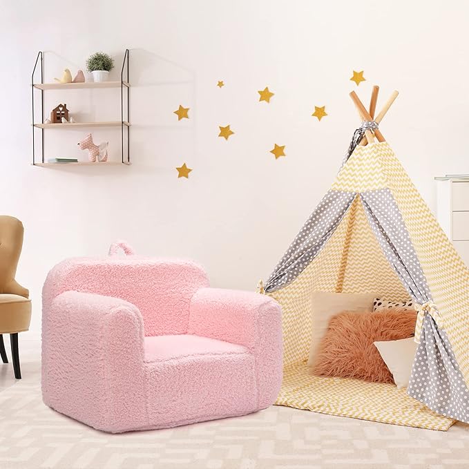 ALIMORDEN Kids Ultra-Soft Snuggle Foam Filled Chair, Toddler Cuddly Sherpa - Image 8