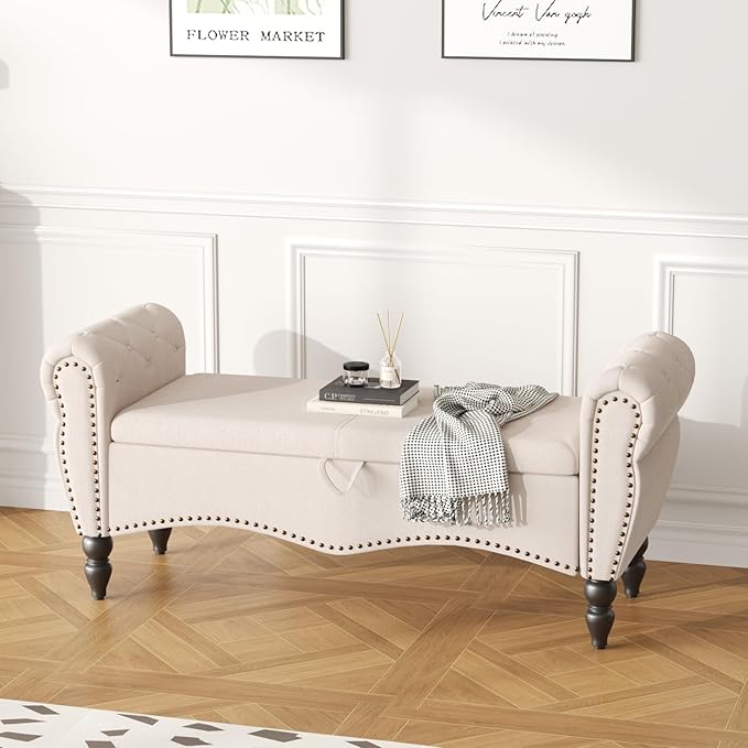 Furniliving Storage Ottoman Bench - Image 8