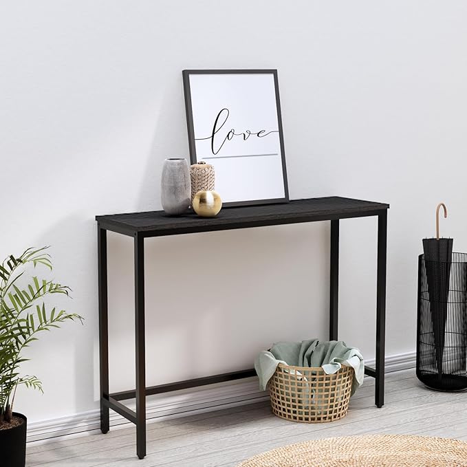 39.4” Console Table, Hallway Entrance Table Sofa Table Behind Couch, - Image 4