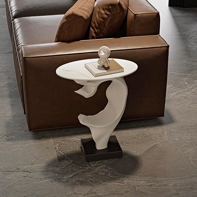 Modern Artistic Coffee Table, Luxury Semicircular Side Table, High-Strength FRP - Image 6