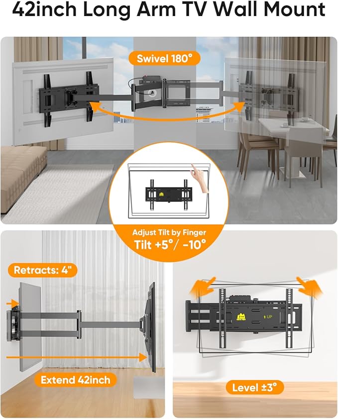 FORGING MOUNT 42 inch Long Arm TV Wall Mount - Image 4
