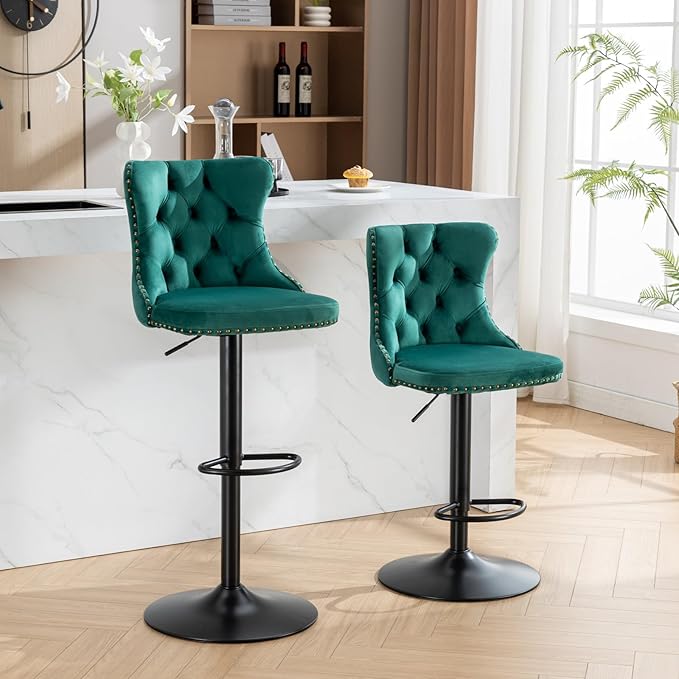 PacknWood Acosure Swivel Velvet Bar Stools Adjusatble Seat Height from 25-33" by Unknown