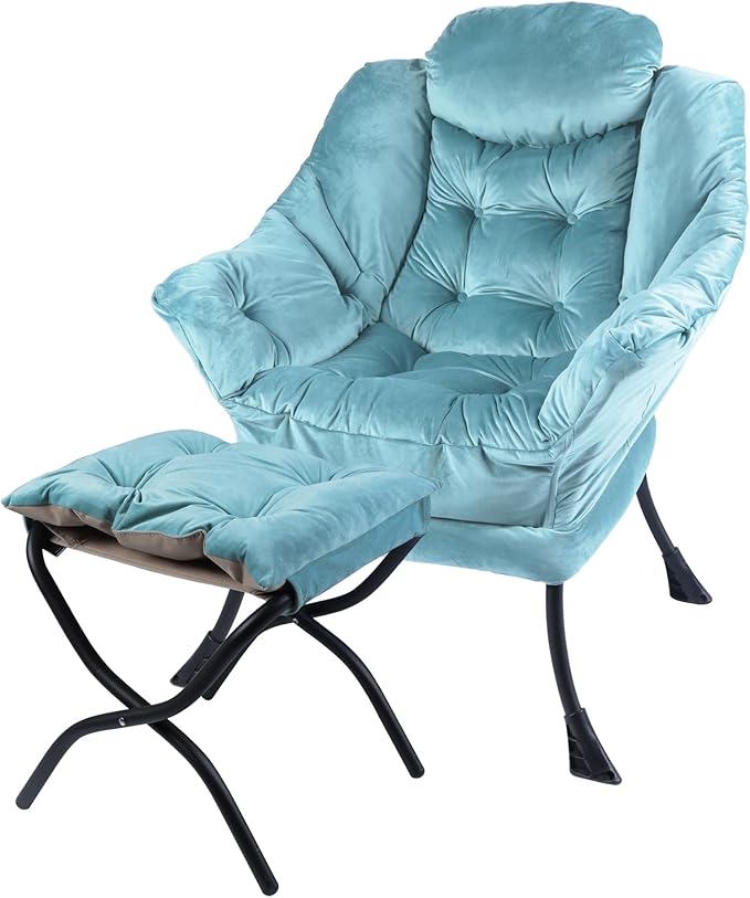 Lazy Chair with Folding Ottoman, Living Room Chairs, Accent Contemporary Lounge by Unknown