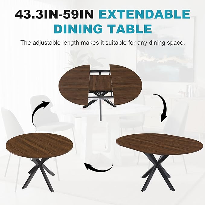43"- 59" Extendable Dining Table - Image 4