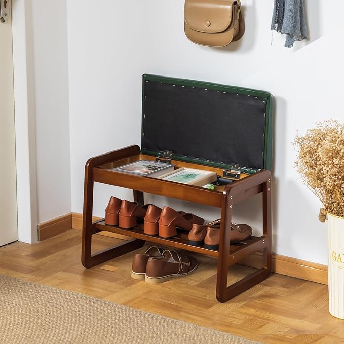 latifolia Shoe Rack Bench, Entryway Shoe Bench - Image 5