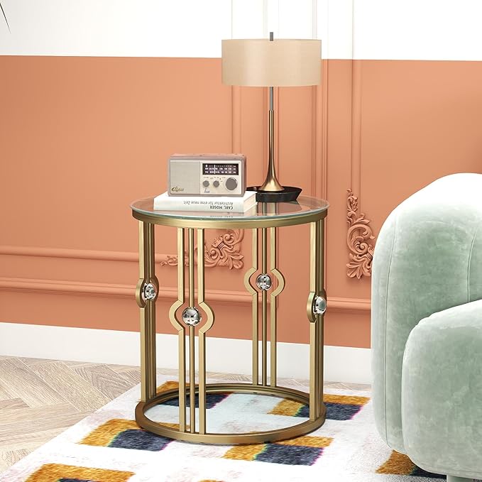 OIOG Glass Side Table Set of 2, Living Room End Table - Image 7