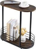 MyGift 21 Inch Tall Brown Wood Oval Side Table, 2 Tier Living Room Sofa End or by MyGiftHome