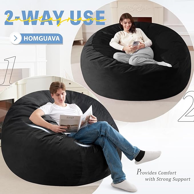 Homguava 6FT Bean Bag Chair Giant BeanBag - Image 7