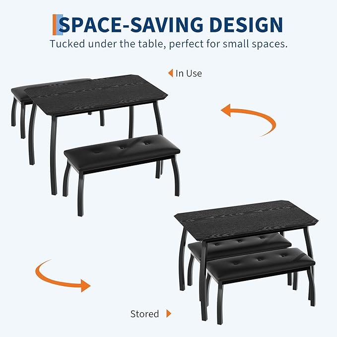 GAOMON Dining Table Set for 4, Metal Frame Kitchen Table Set - Image 4