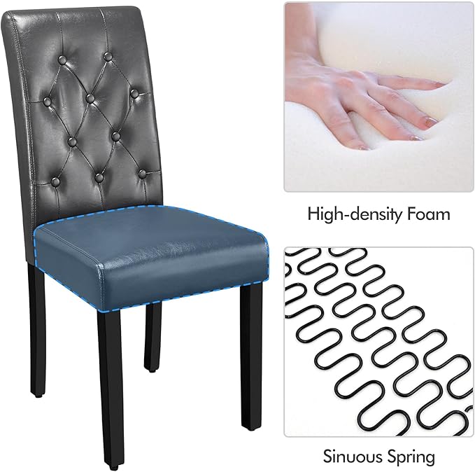 Yaheetech Dining Chairs Set of 2 Modern Style Faux Leather Dining Room Chairs - Image 8